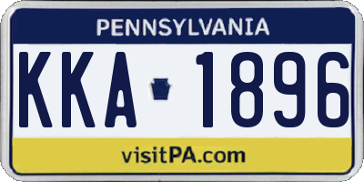 PA license plate KKA1896