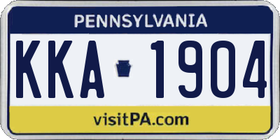 PA license plate KKA1904