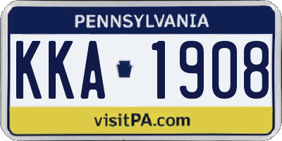 PA license plate KKA1908