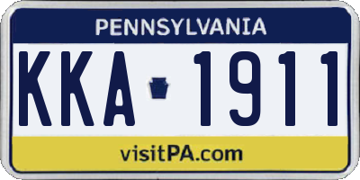 PA license plate KKA1911