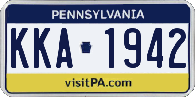 PA license plate KKA1942