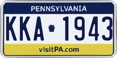 PA license plate KKA1943