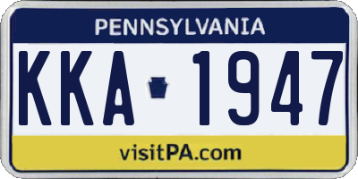 PA license plate KKA1947