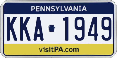 PA license plate KKA1949