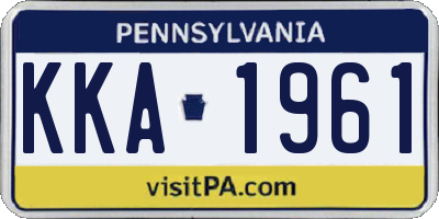 PA license plate KKA1961