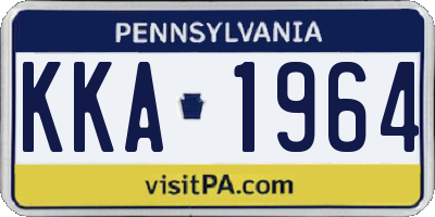 PA license plate KKA1964