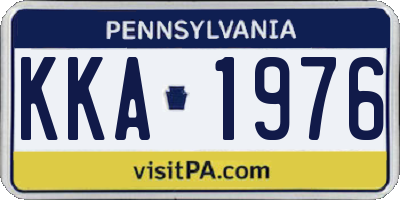 PA license plate KKA1976