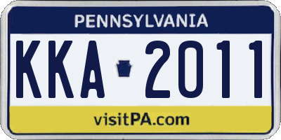 PA license plate KKA2011
