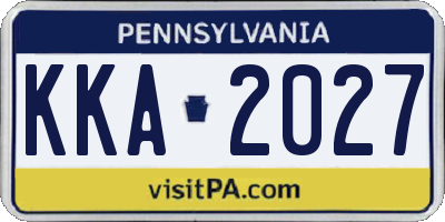 PA license plate KKA2027