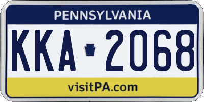 PA license plate KKA2068