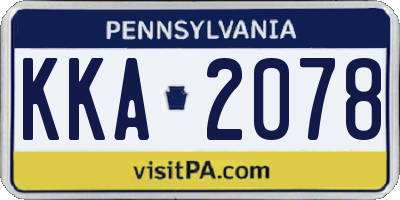 PA license plate KKA2078