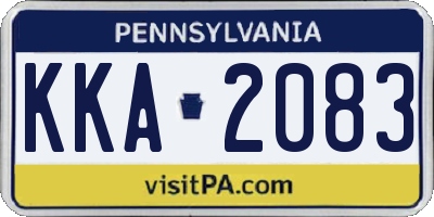 PA license plate KKA2083