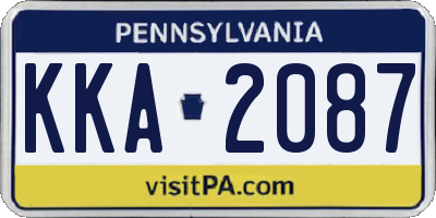 PA license plate KKA2087