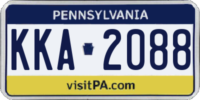 PA license plate KKA2088