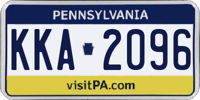 PA license plate KKA2096