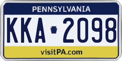 PA license plate KKA2098
