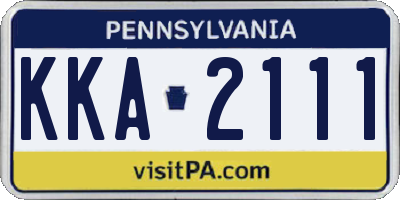 PA license plate KKA2111