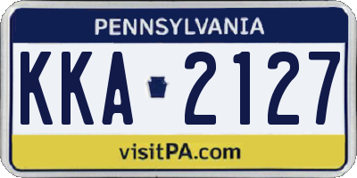 PA license plate KKA2127