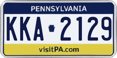 PA license plate KKA2129
