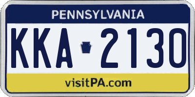 PA license plate KKA2130