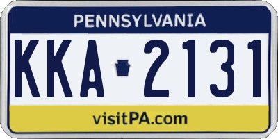 PA license plate KKA2131
