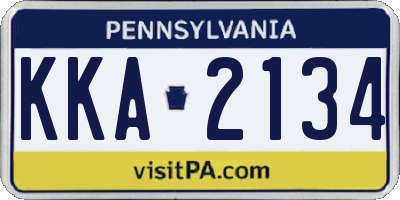 PA license plate KKA2134