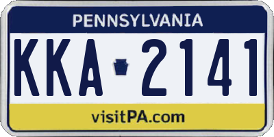 PA license plate KKA2141
