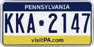 PA license plate KKA2147
