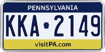 PA license plate KKA2149