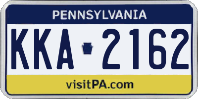PA license plate KKA2162