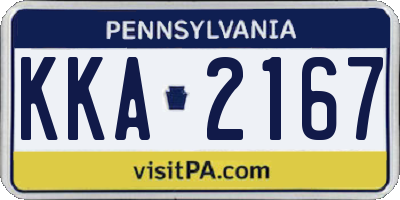 PA license plate KKA2167