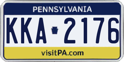 PA license plate KKA2176