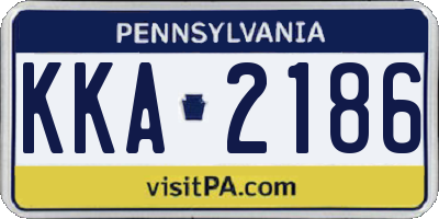 PA license plate KKA2186