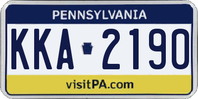 PA license plate KKA2190