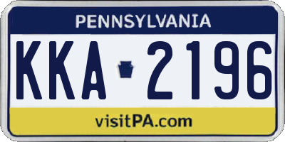 PA license plate KKA2196
