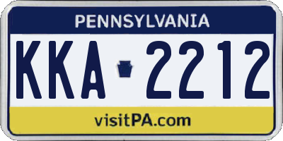 PA license plate KKA2212