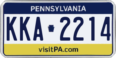 PA license plate KKA2214