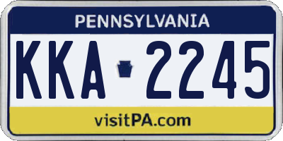 PA license plate KKA2245