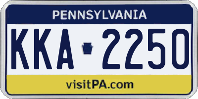 PA license plate KKA2250