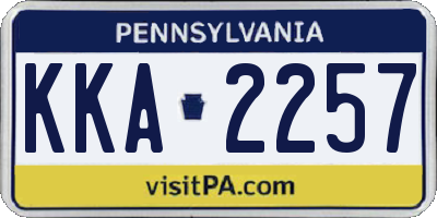 PA license plate KKA2257