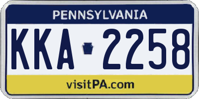 PA license plate KKA2258
