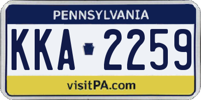 PA license plate KKA2259
