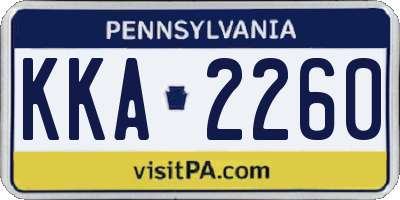 PA license plate KKA2260