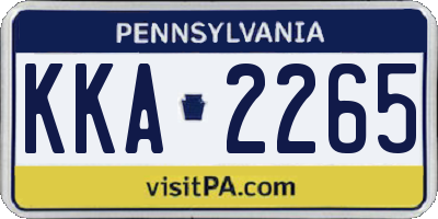 PA license plate KKA2265