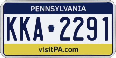 PA license plate KKA2291
