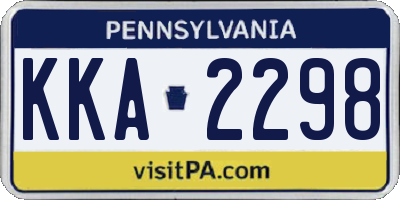 PA license plate KKA2298