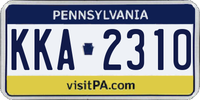 PA license plate KKA2310
