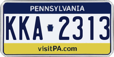 PA license plate KKA2313
