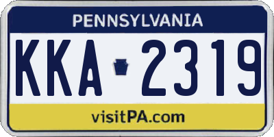 PA license plate KKA2319