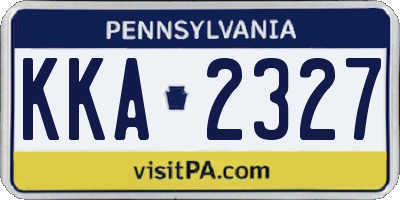 PA license plate KKA2327